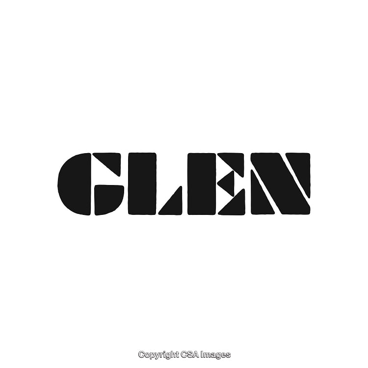 Abstract Black Bold Typeface Design with Geometric Elements Isolated on White