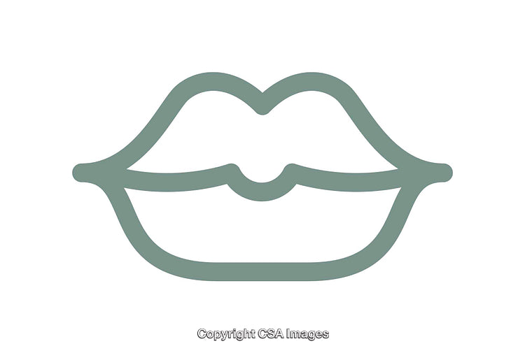 Minimalistic Icon of Lips in Elegant Outline Design