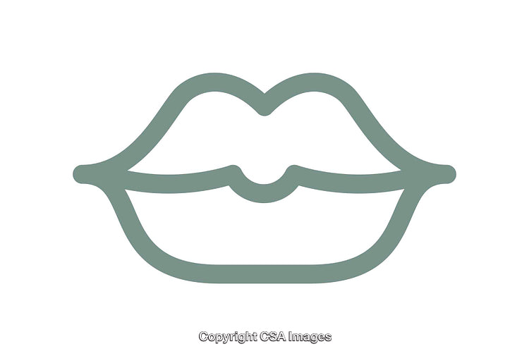 Minimalistic Icon of Lips in Elegant Outline Design
