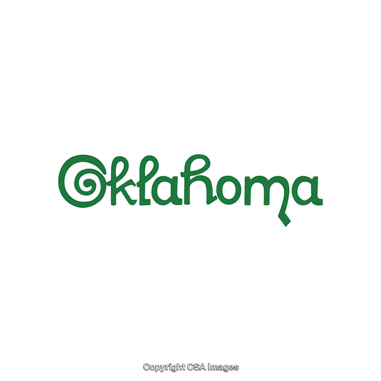 Creative Text Design Featuring Oklahoma in Vibrant Green Typography