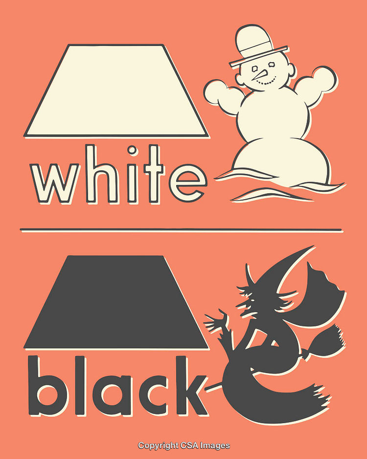Illustration Highlighting Contrasting Themes of White and Black Concepts