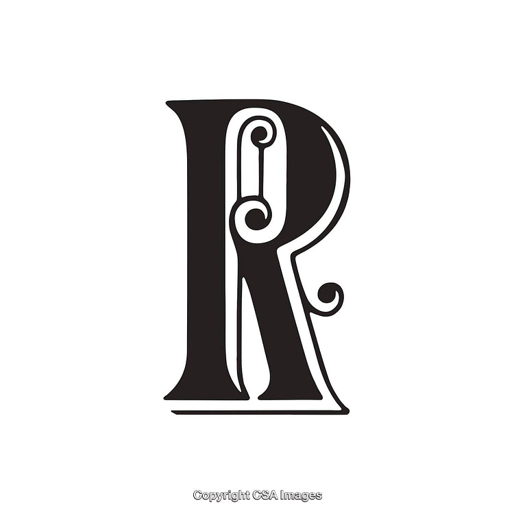 Elegant Vintage Monogram Letter R With Ornate Design