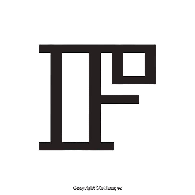 Minimalist Bold Letter F Symbol in Monochromatic Black Design