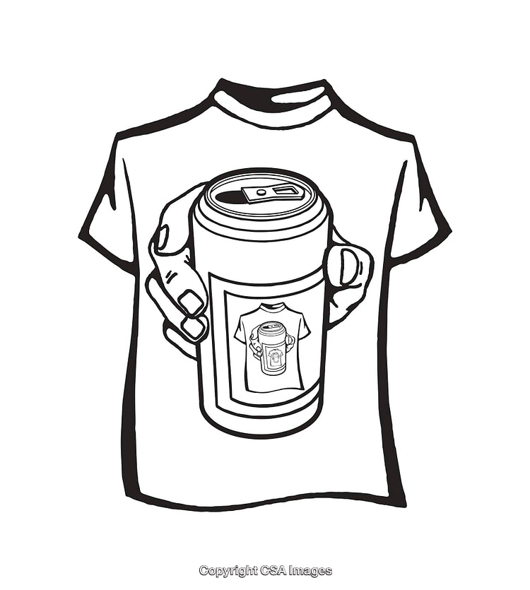 Abstract T-Shirt Design Featuring a Beverage Can in Hand Illustration