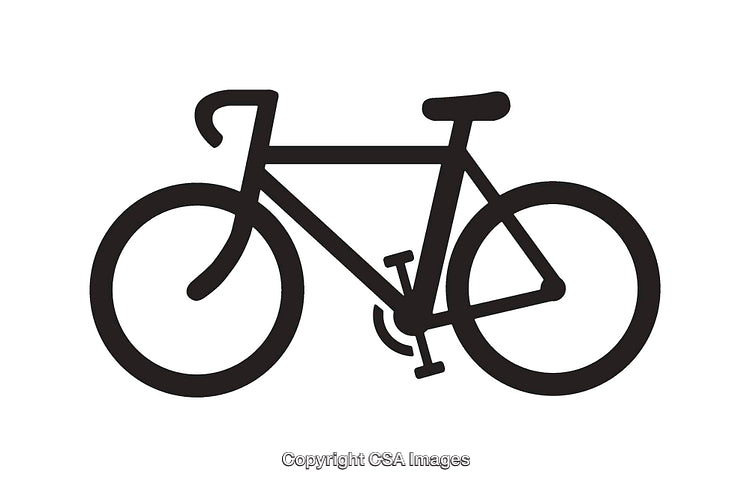 Minimalist Black and White Bicycle Line Art Illustration