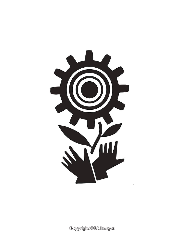 Black And White Symbol Depicting Growth and Innovation Concepts