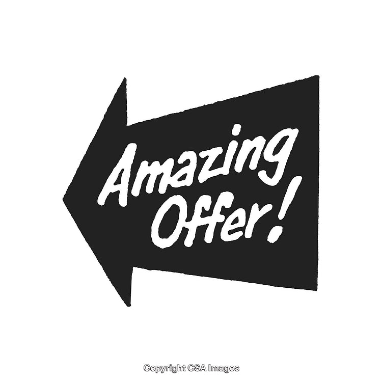 Bold Black Arrow with Amazing Offer Text in Handwritten Style