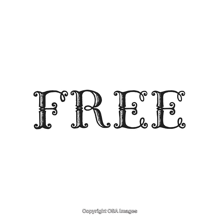 Elegant Handwritten Typography Featuring the Word "Free" in Vintage Ornate Style