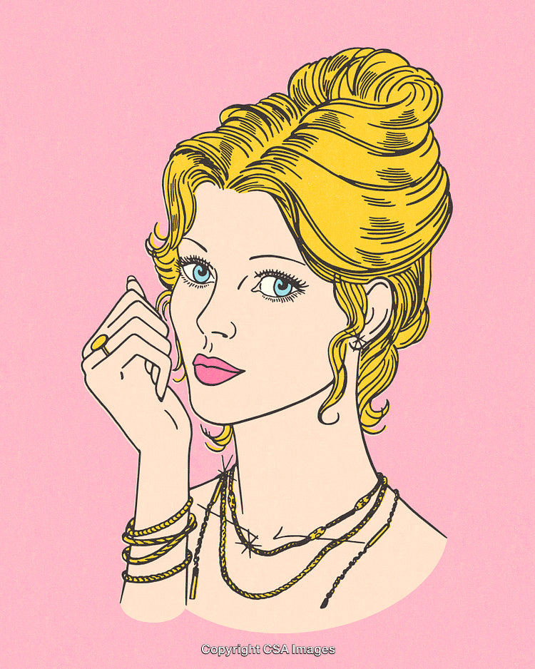 Stylish Pop Art Portrait of a Woman on a Pink Background