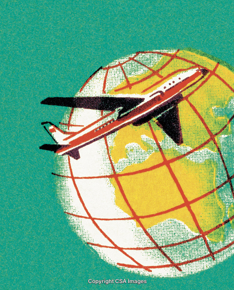 Airplane Circling the Globe