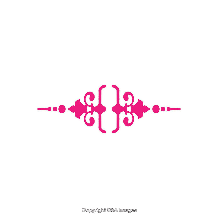 Ornamental Divider Design in Vibrant Pink Color on White Background