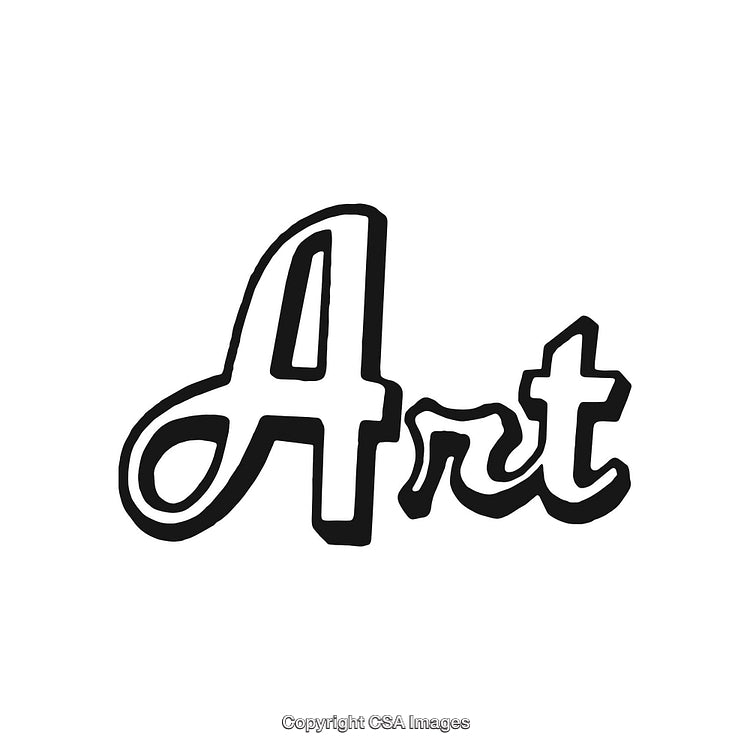 Stylized Black and White Typography Displaying the Word Art