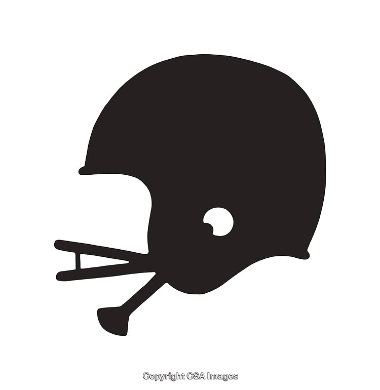 Silhouette Style Illustration of a Football Helmet Icon