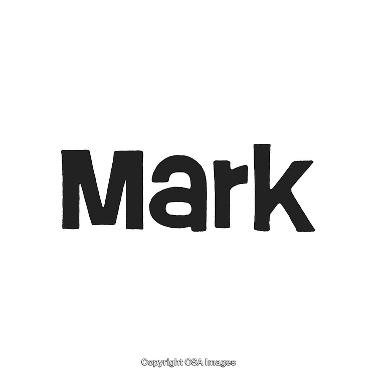 Black Bold Handwritten Text Spelling 'Mark' on a White Background