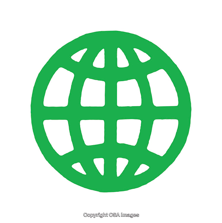 Green Globe Symbol Icon Representing Global Connectivity and Networking