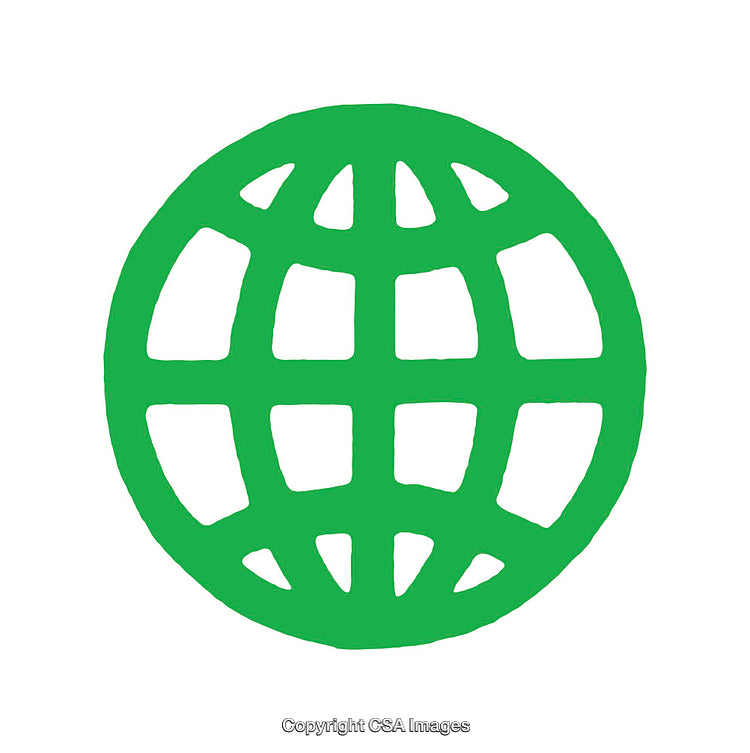 Green Globe Symbol Icon Representing Global Connectivity and Networking