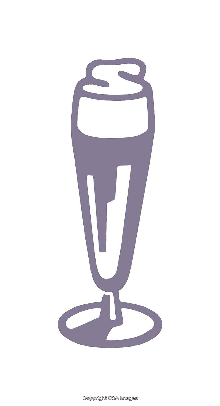 Minimalist Icon of a Beverage Glass with Foam Topping