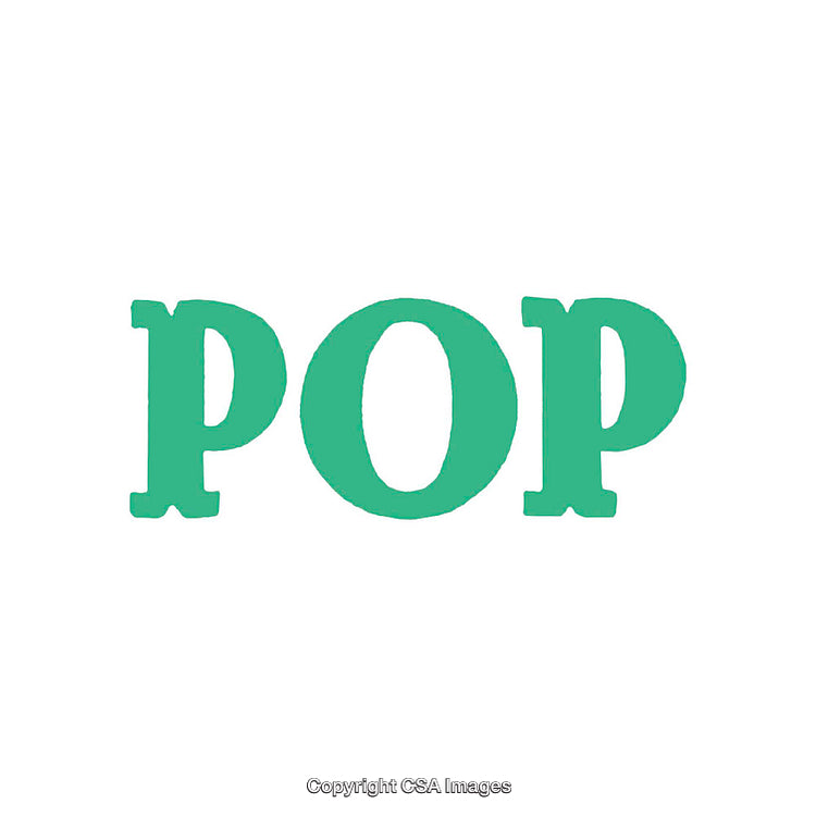 Simple Green Typography of the Word Pop on White Background