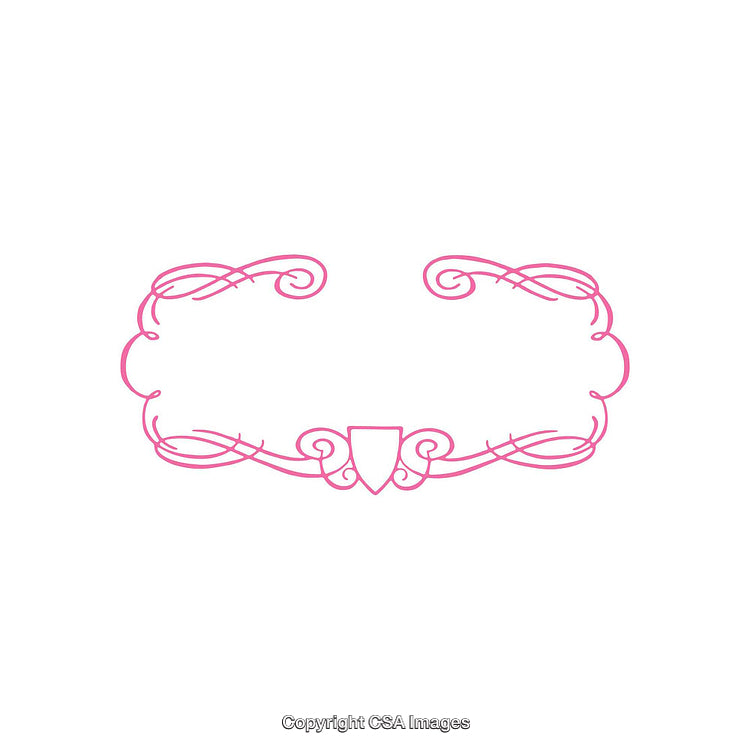 Elegant Pink Ornamental Border with Curved Flourishes and Decorative Details