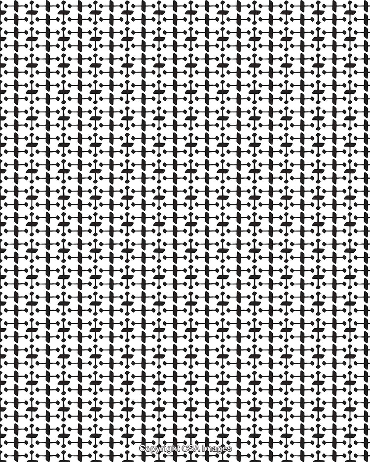 Seamless Black and White Geometric Pattern with Symmetrical Shapes