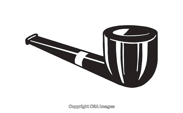 Classic Black And White Illustration of a Tobacco Pipe Icon