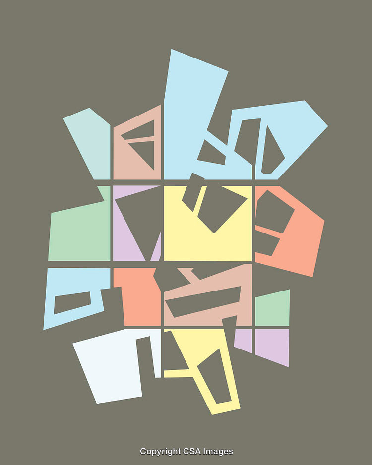 Abstract Geometric Colorful Illustration With Modern Shapes and Neutral Background