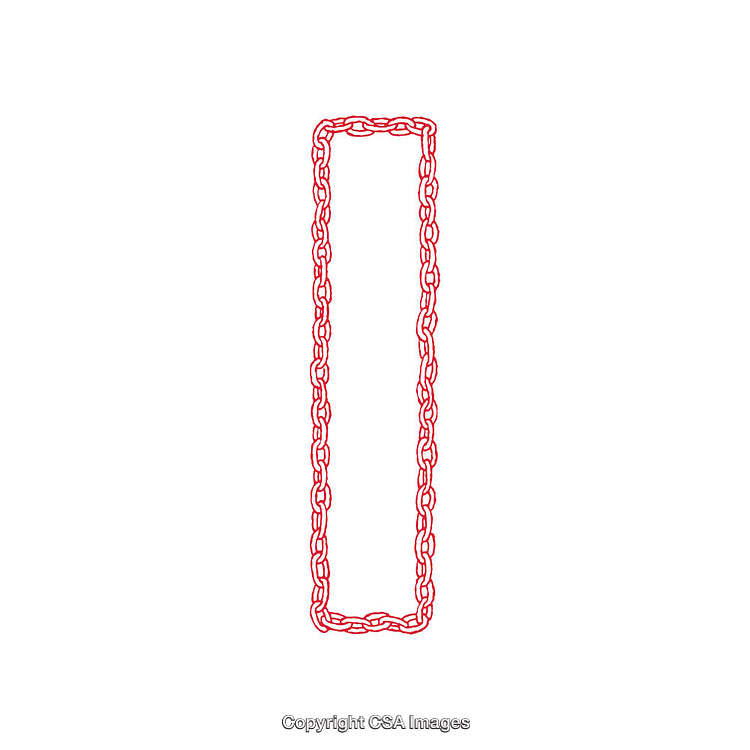 Red Rectangular Chain Shape Isolated on a White Background