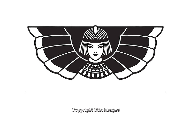 Black And White Line Art of Ancient Egyptian Inspired Illustration