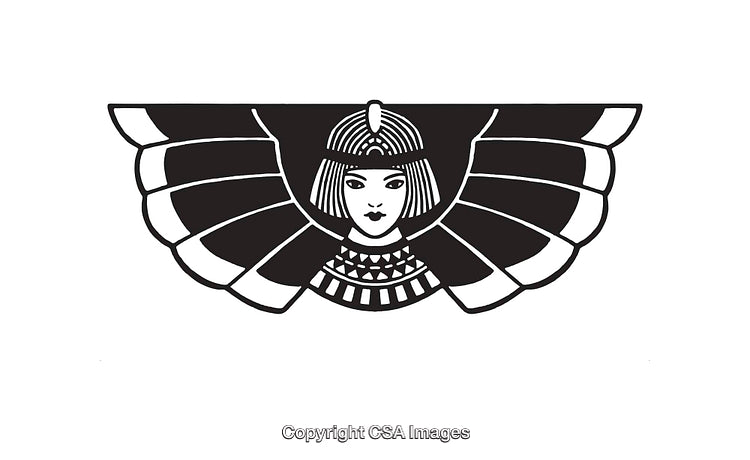Black And White Line Art of Ancient Egyptian Inspired Illustration