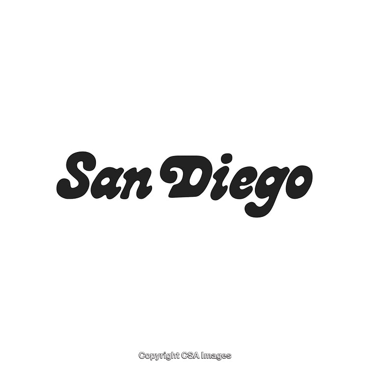 San Diego Text Logo Design in Black Typography on a White Background