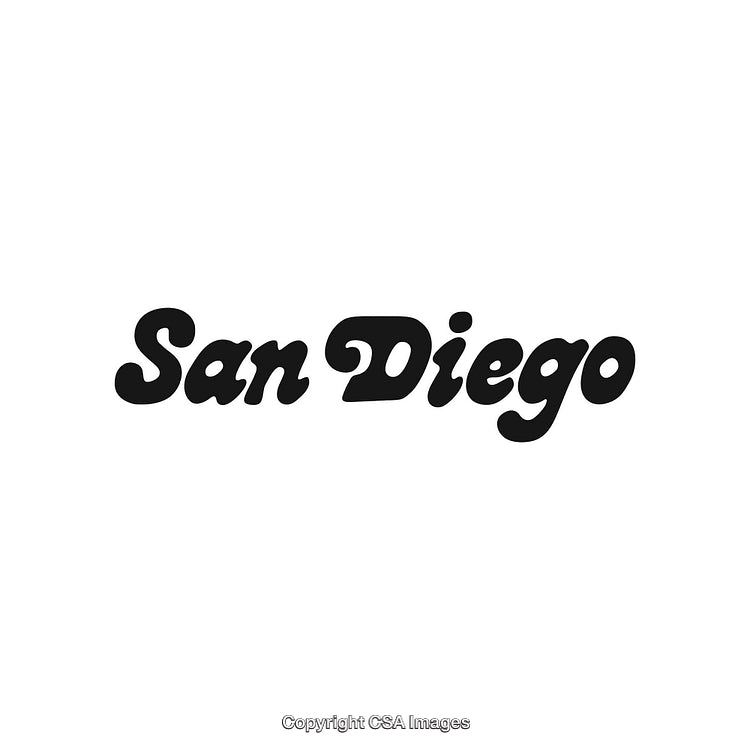 San Diego Text Logo Design in Black Typography on a White Background