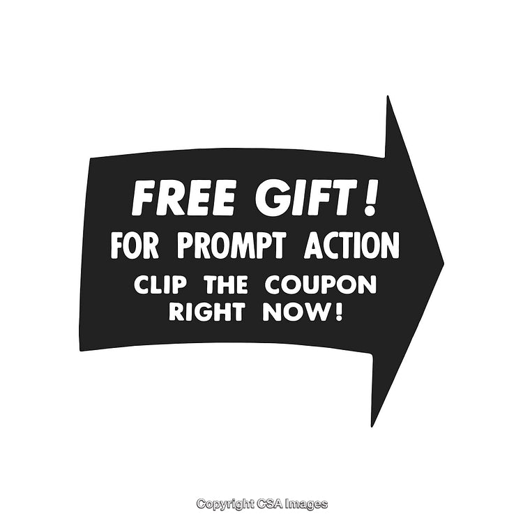 Retro Styled Free Gift Advertisement Banner With Vintage Typography