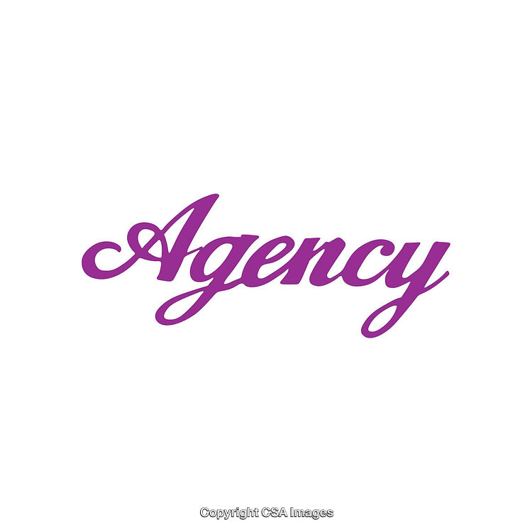 Elegant Purple Script Typography Displaying Word 'Agency' on White Background