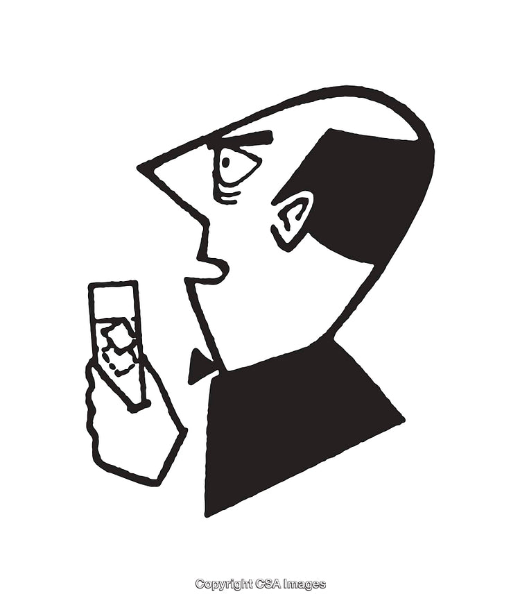 Expressive Black And White Illustration of a Man Holding a Glass