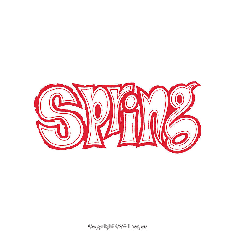 Bright Red Artistic Typography Celebrating the Energetic Arrival of Spring Season