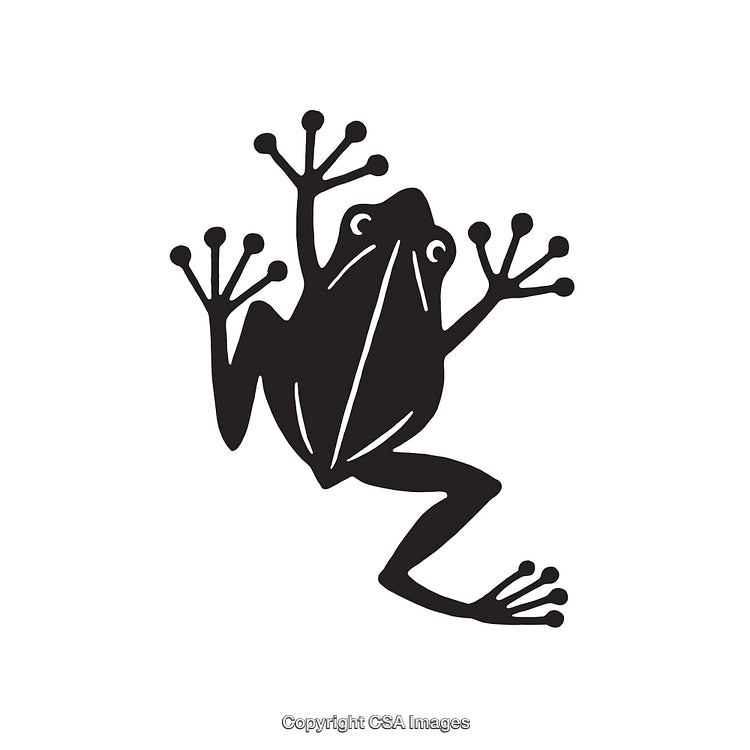 Silhouette Illustration of a Frog in Black and White Line Art