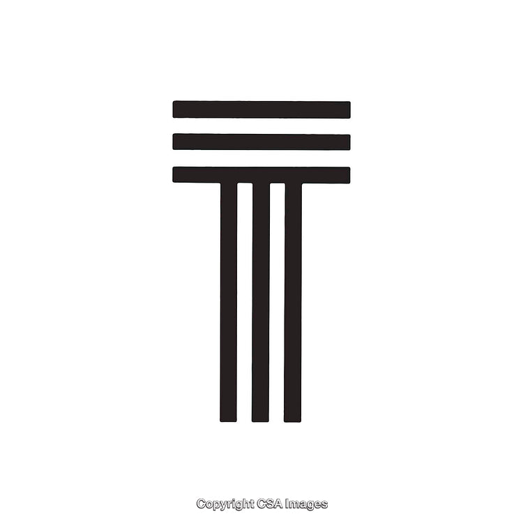 Minimalistic Representation of the Letter T in Bold Black Lines