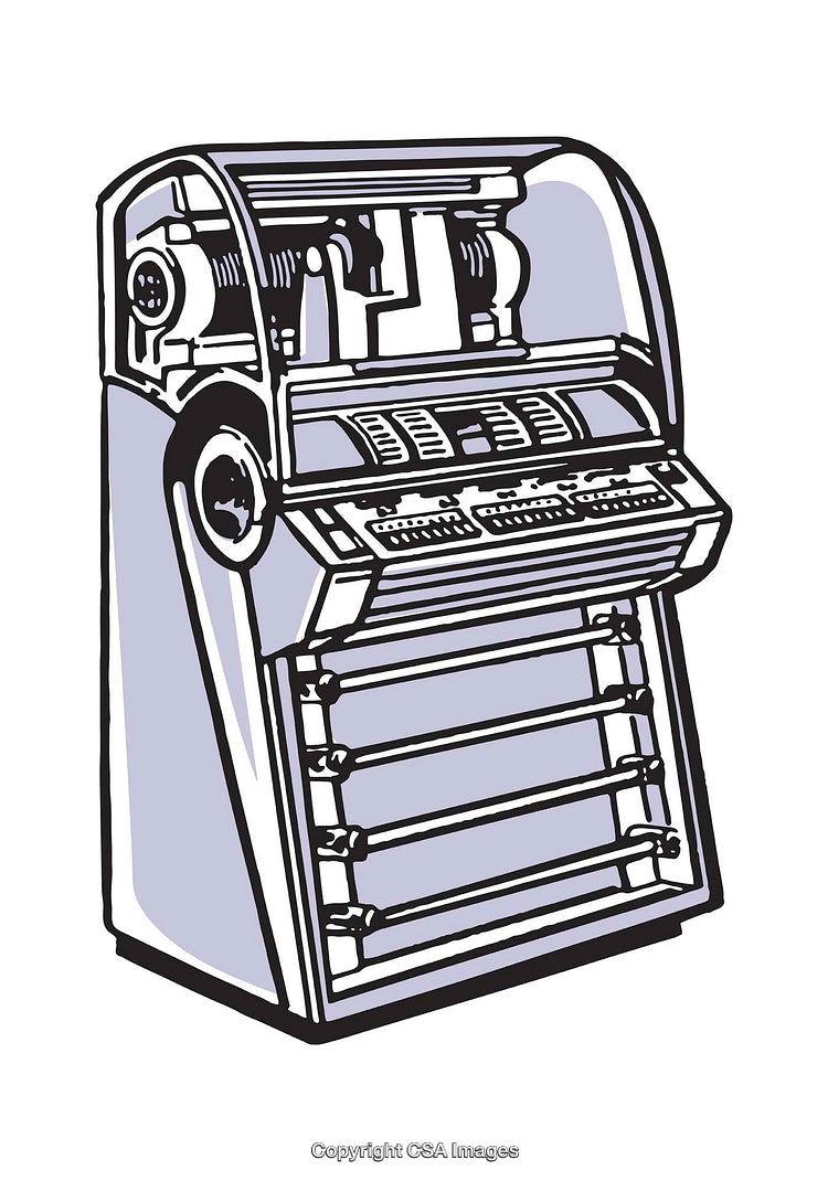 Vintage Jukebox Illustration with Unique Retro Stylized Design