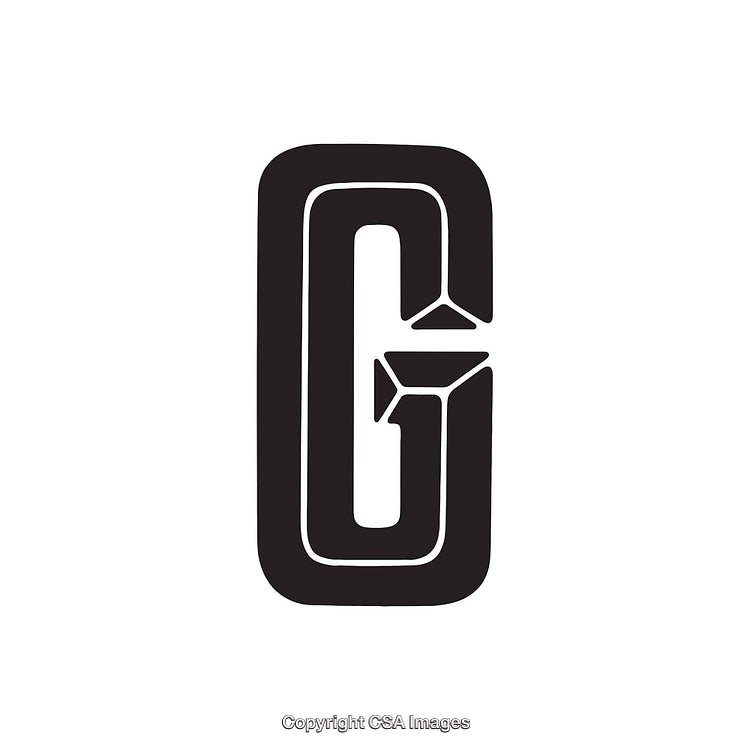 Elegant Black And White Stylized G Letter Typography Design