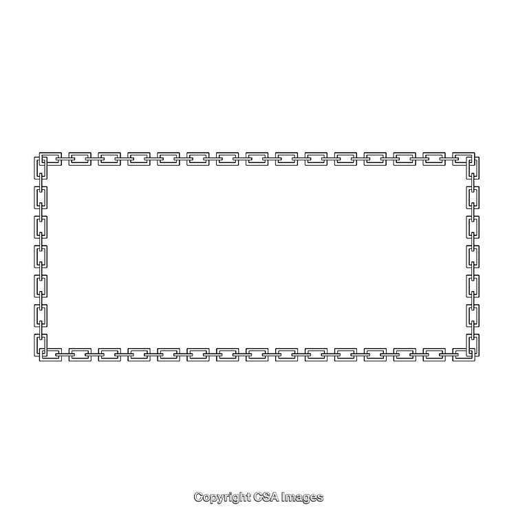 Rectangular Chain Border in Minimalistic Black and White Illustration