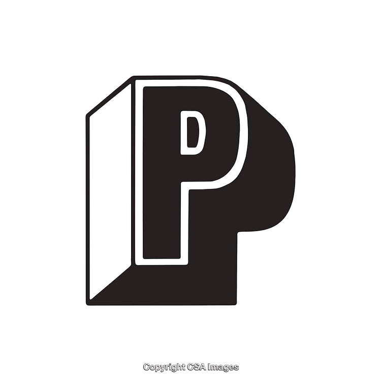 Graphic Illustration of the Letter P in Bold Modern Style