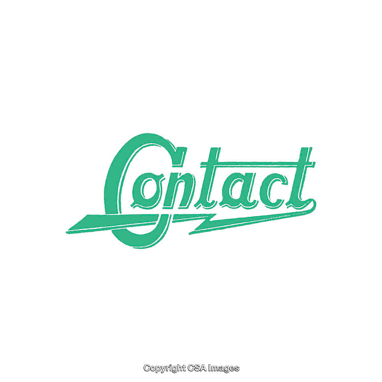 Retro Typography Design Featuring the Word Contact in Green Shades