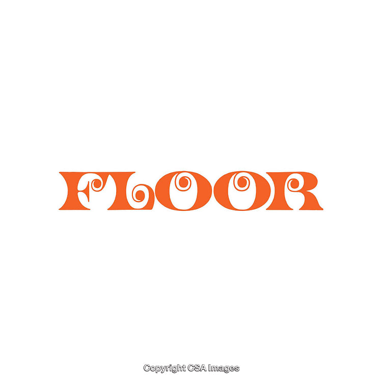 Creative Typography Art Spelling the Word 'Floor' in Vibrant Orange Design