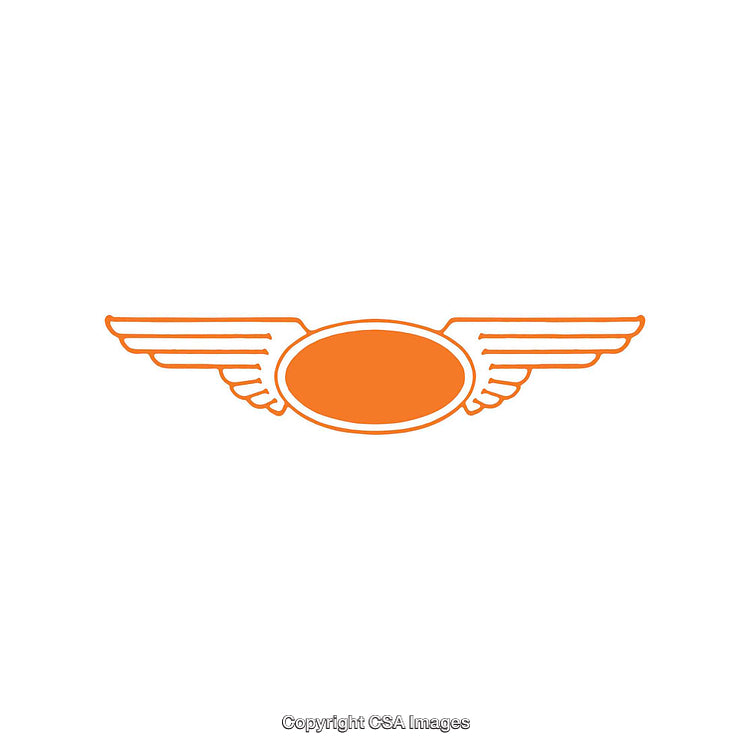Orange Winged Badge Logo Design on White Background