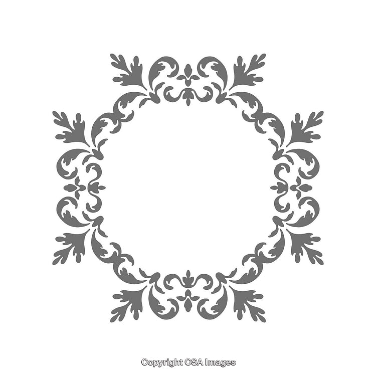 Intricate Gray Decorative Frame Design with Elegant and Symmetrical Patterns