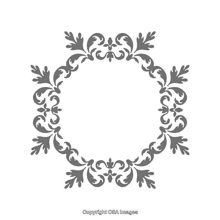 Intricate Gray Decorative Frame Design with Elegant and Symmetrical Patterns