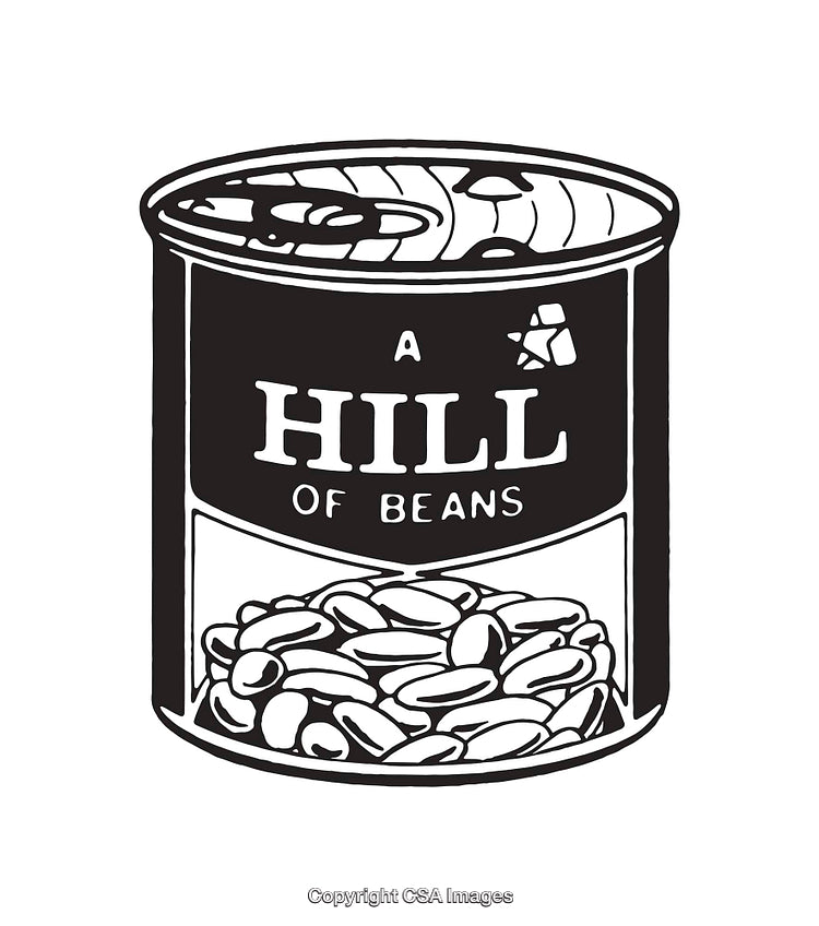 Black and White Line Art Illustration of a Bean Can