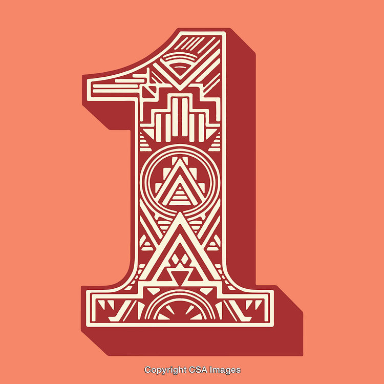 Intricate Geometric Design Depicting the Number One in Bold Style