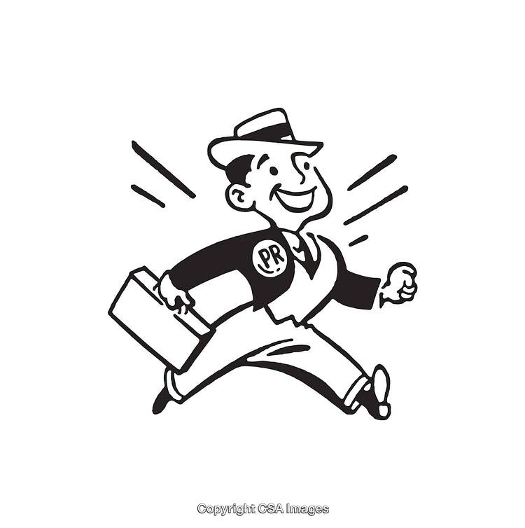 Retro Style Illustration of Businessman Carrying Briefcase with a Smile