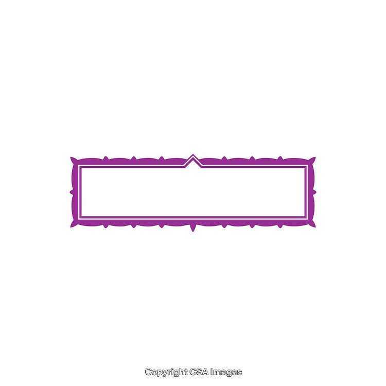 Purple Decorative Frame with Sharp Edges on White Background